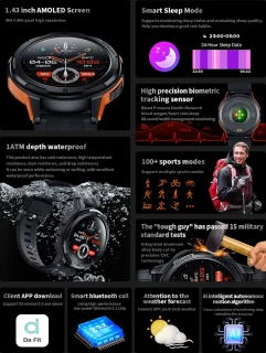 Knobbout AMOLED Smartwatch Dark Grey