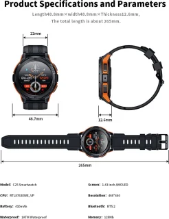 Knobbout AMOLED Smartwatch Dark Grey