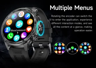KNOBBOUT Bluetooth Smartwatch 1.85" HD met Stalen en Siliconen Band