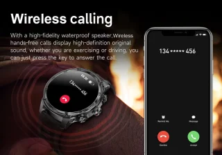 KNOBBOUT Bluetooth Smartwatch 1.85" HD met Stalen en Siliconen Band