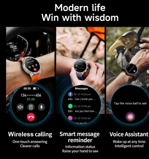 KNOBBOUT Bluetooth Smartwatch 1.85" HD met Stalen en Siliconen Band