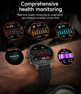 KNOBBOUT Bluetooth Smartwatch 1.85" HD met Stalen en Siliconen Band