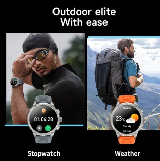 KNOBBOUT Bluetooth Smartwatch 1.85" HD met Stalen en Siliconen Band