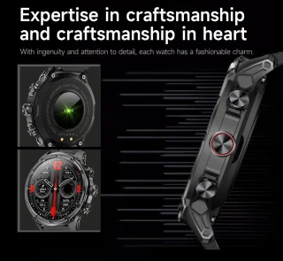 KNOBBOUT Bluetooth Smartwatch 1.85" HD met Stalen en Siliconen Band