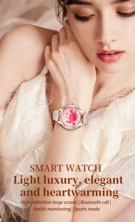 Knobbout Dames Smartwatch 1.27 inch Roségoud
