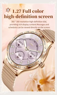 Knobbout Dames Smartwatch 1.27 inch Roségoud