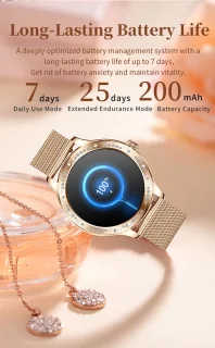 Knobbout Dames Smartwatch 1.27 inch Roségoud
