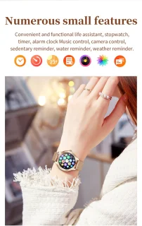 Knobbout Dames Smartwatch 1.27 inch Roségoud