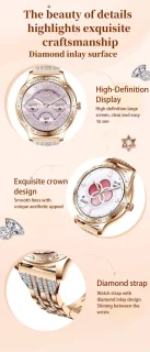 Knobbout Dames Smartwatch 1.27 inch Roségoud