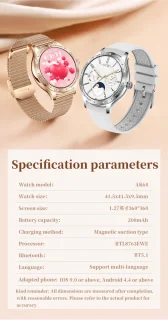 Knobbout Dames Smartwatch 1.27 inch Roségoud