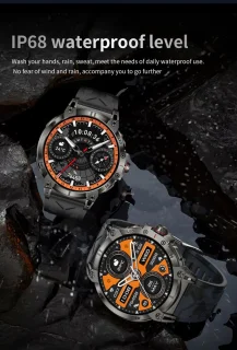 Knobbout HD Sport Smartwatch 1.85 inch Zwart Staal & Rubber