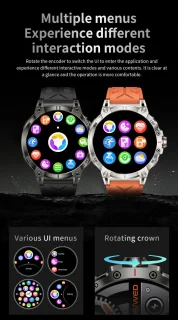 Knobbout HD Sport Smartwatch 1.85 inch Zwart Staal & Rubber