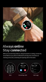 Knobbout HD Sport Smartwatch 1.85 inch Zwart Staal & Rubber
