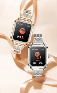 Knobbout Luxe 1,59" Dames Smartwatch - Zilveren stalen band