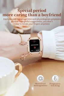 Knobbout Luxe 1,59" Dames Smartwatch - Zilveren stalen band