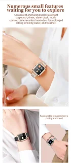 Knobbout Luxe 1,59" Dames Smartwatch - Zilveren stalen band