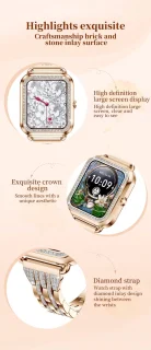 Knobbout Luxe 1,59" Dames Smartwatch - Zilveren stalen band