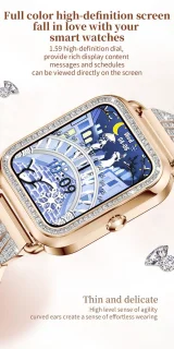 Knobbout Luxe 1,59" Dames Smartwatch - Zilveren stalen band