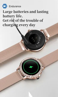 Knobbout Luxe Smartwatch voor Dames - Zilverkleurig Roestvrijstaal