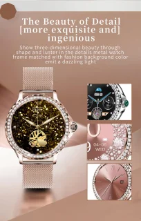 Knobbout Luxe Smartwatch voor Dames - Zilverkleurig Roestvrijstaal
