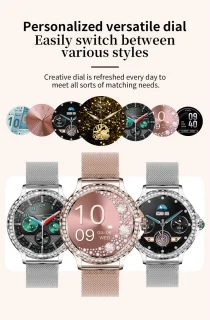 Knobbout Luxe Smartwatch voor Dames - Zilverkleurig Roestvrijstaal