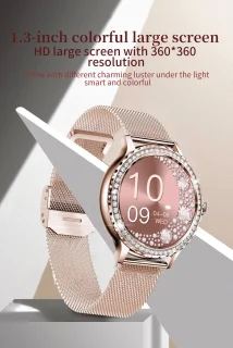 Knobbout Luxe Smartwatch voor Dames - Zilverkleurig Roestvrijstaal