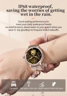 Knobbout Luxe Smartwatch voor Dames - Zilverkleurig Roestvrijstaal