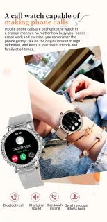Knobbout Luxe Smartwatch voor Dames - Zilverkleurig Roestvrijstaal