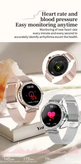 Knobbout Luxe Smartwatch voor Dames - Zilverkleurig Roestvrijstaal