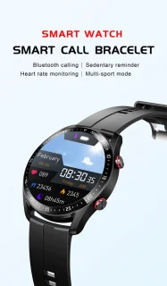 Knobbout Slimme Smartwatch 1,28 inch Zwart Staal+Siliconen