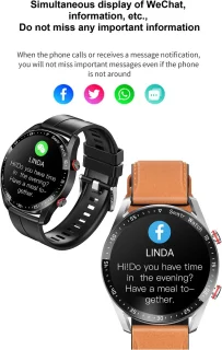 Knobbout Slimme Smartwatch 1,28 inch Zwart Staal+Siliconen