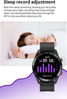 Knobbout Slimme Smartwatch 1,28 inch Zwart Staal+Siliconen