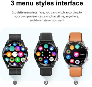 Knobbout Slimme Smartwatch 1,28 inch Zwart Staal+Siliconen