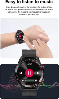 Knobbout Slimme Smartwatch 1,28 inch Zwart Staal+Siliconen