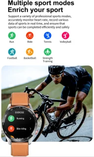 Knobbout Slimme Smartwatch 1,28 inch Zwart Staal+Siliconen