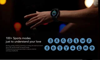 Knobbout Smatch 1.28" smartwatch zwart staal+siliconen band