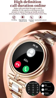 Knobbout Stijlvol Dames Smartwatch - Bicolor stalen band