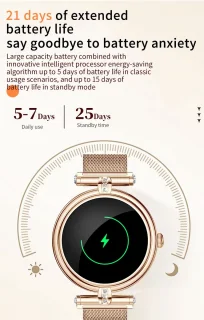 Knobbout Stijlvol Dames Smartwatch - Bicolor stalen band