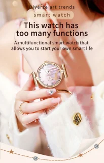 Knobbout Stijlvol Dames Smartwatch - Bicolor stalen band