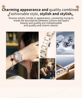 Knobbout Stijlvol Dames Smartwatch - Bicolor stalen band