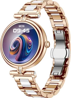 Knobbout Stijlvol Dames Smartwatch - Bicolor stalen band