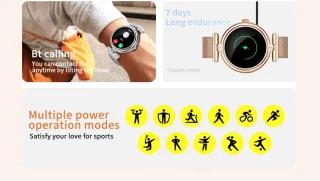 Knobbout Stijlvol Dames Smartwatch - Bicolor stalen band