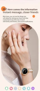 Knobbout Stijlvol Dames Smartwatch - Bicolor stalen band