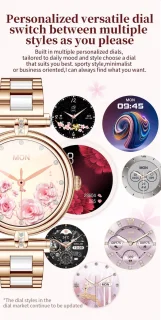 Knobbout Stijlvol Dames Smartwatch - Bicolor stalen band