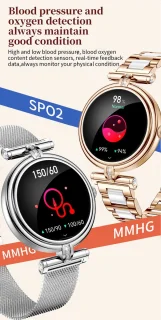 Knobbout Stijlvol Dames Smartwatch - Bicolor stalen band