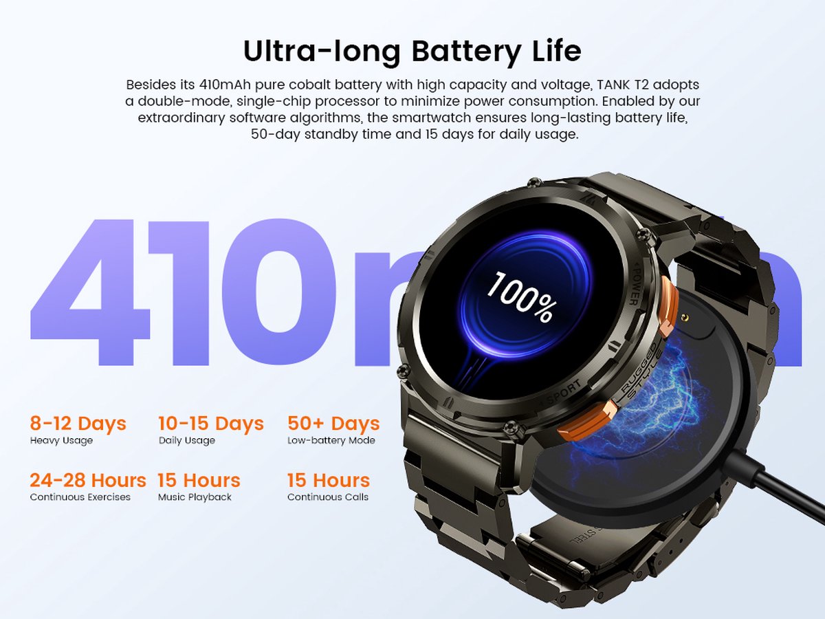 Kospet Tank T2 Ultra Smartwatch 1.43" AMOLED