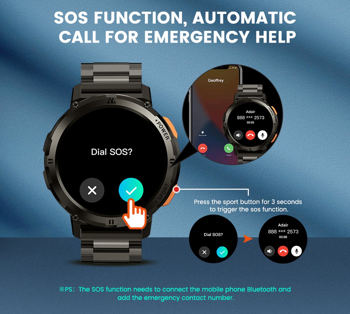 Kospet Tank T2 Ultra Smartwatch 1.43" AMOLED