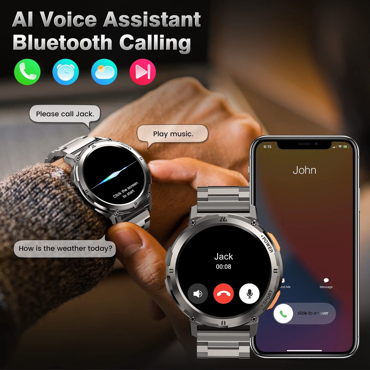 Kospet Tank T2 Ultra Smartwatch 1.43" AMOLED
