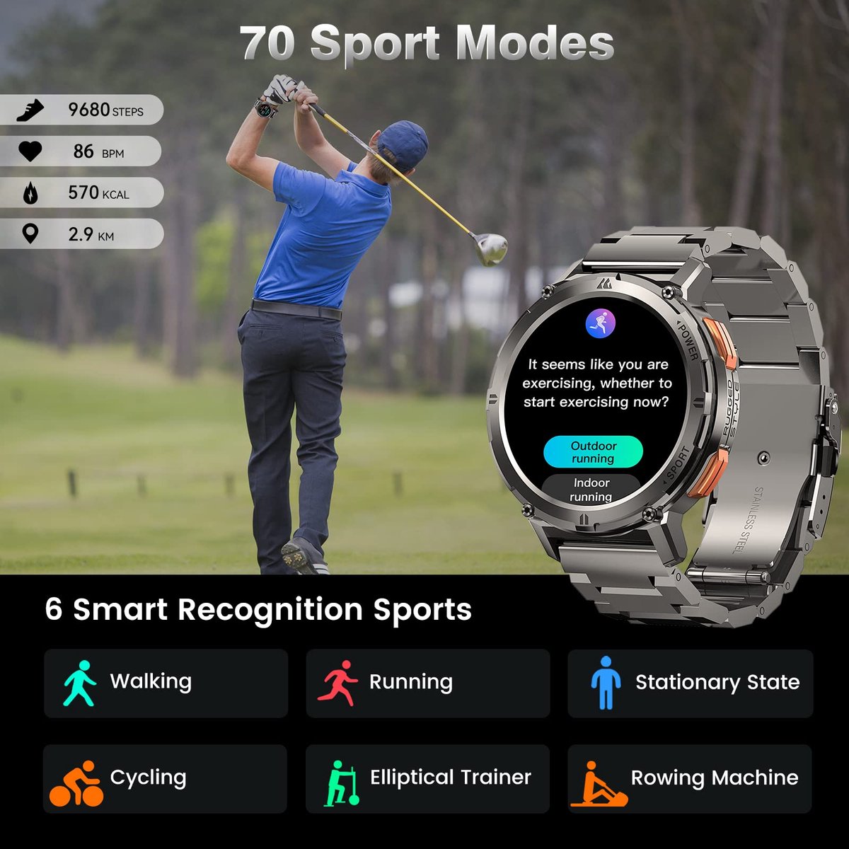 Kospet Tank T2 Ultra Smartwatch 1.43" AMOLED