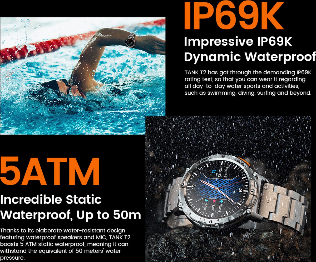 Kospet Tank T2 Ultra Smartwatch 1.43" AMOLED